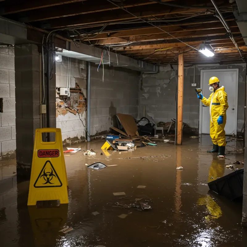 Flooded Basement Electrical Hazard in Prosser, WA Property